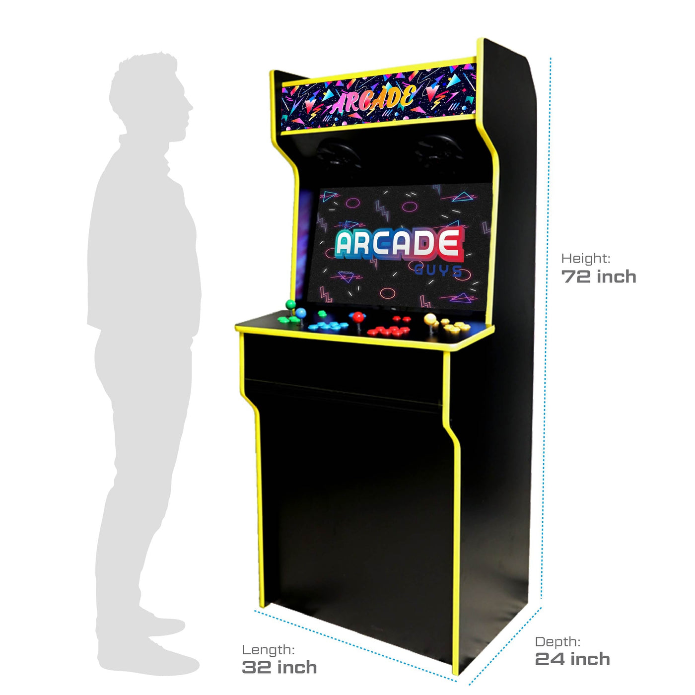  retro arcade cabinet size
