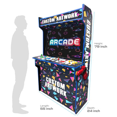 4-player 4K 55" Retro Arcade machine measures