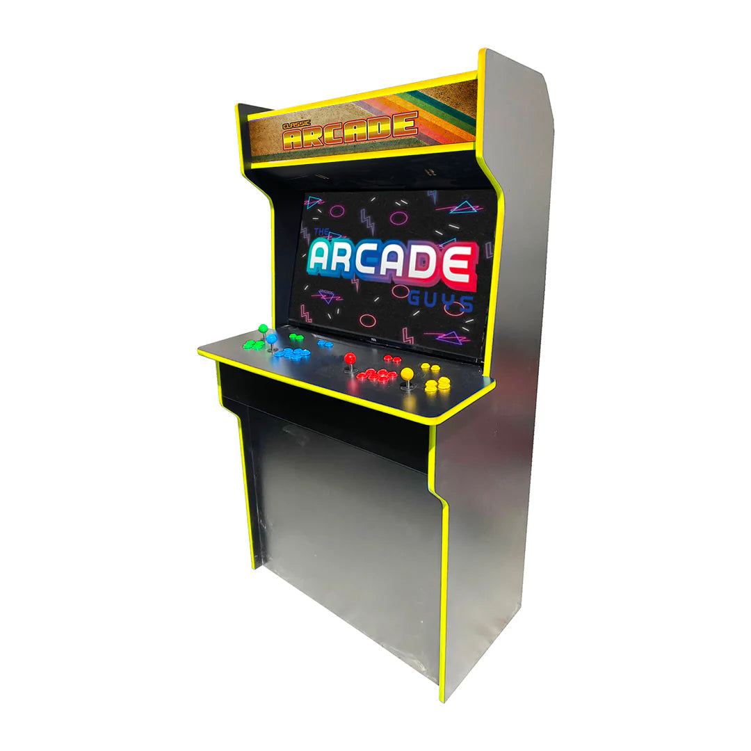43" 2 player set retro arcade machine yellow brown font