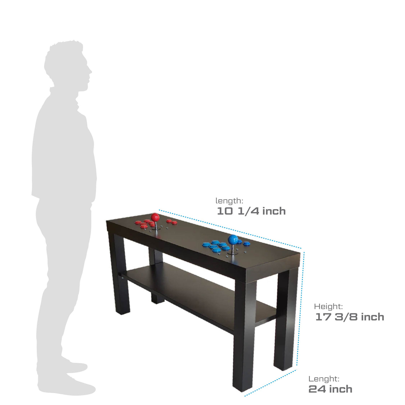 arcade table top measurements