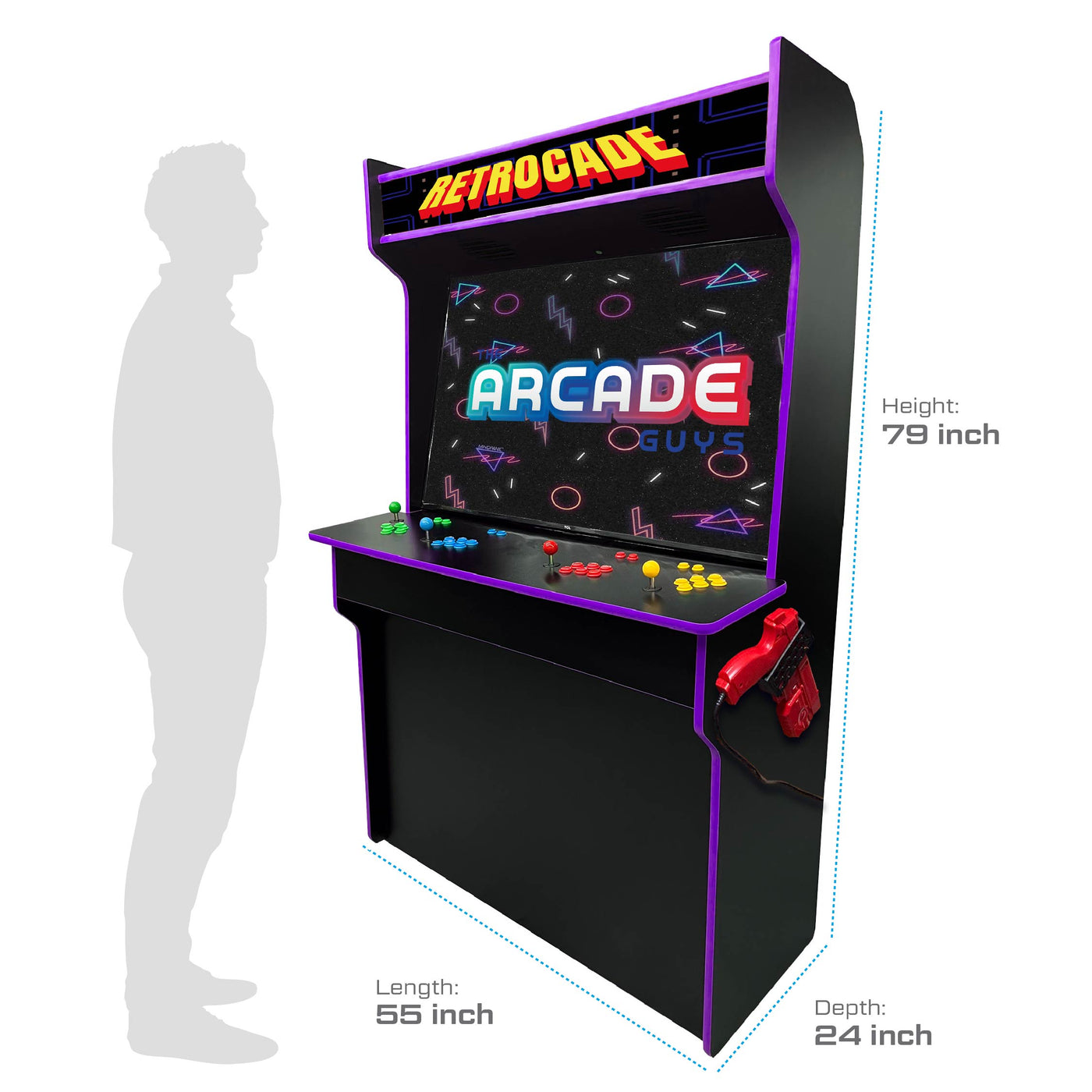 4-player 4K 55" arcade measures