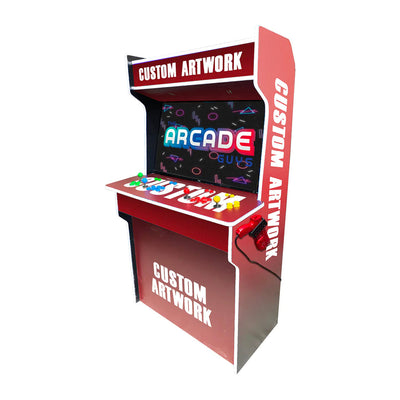 43" 2 player set retro arcade machine custom artwork red