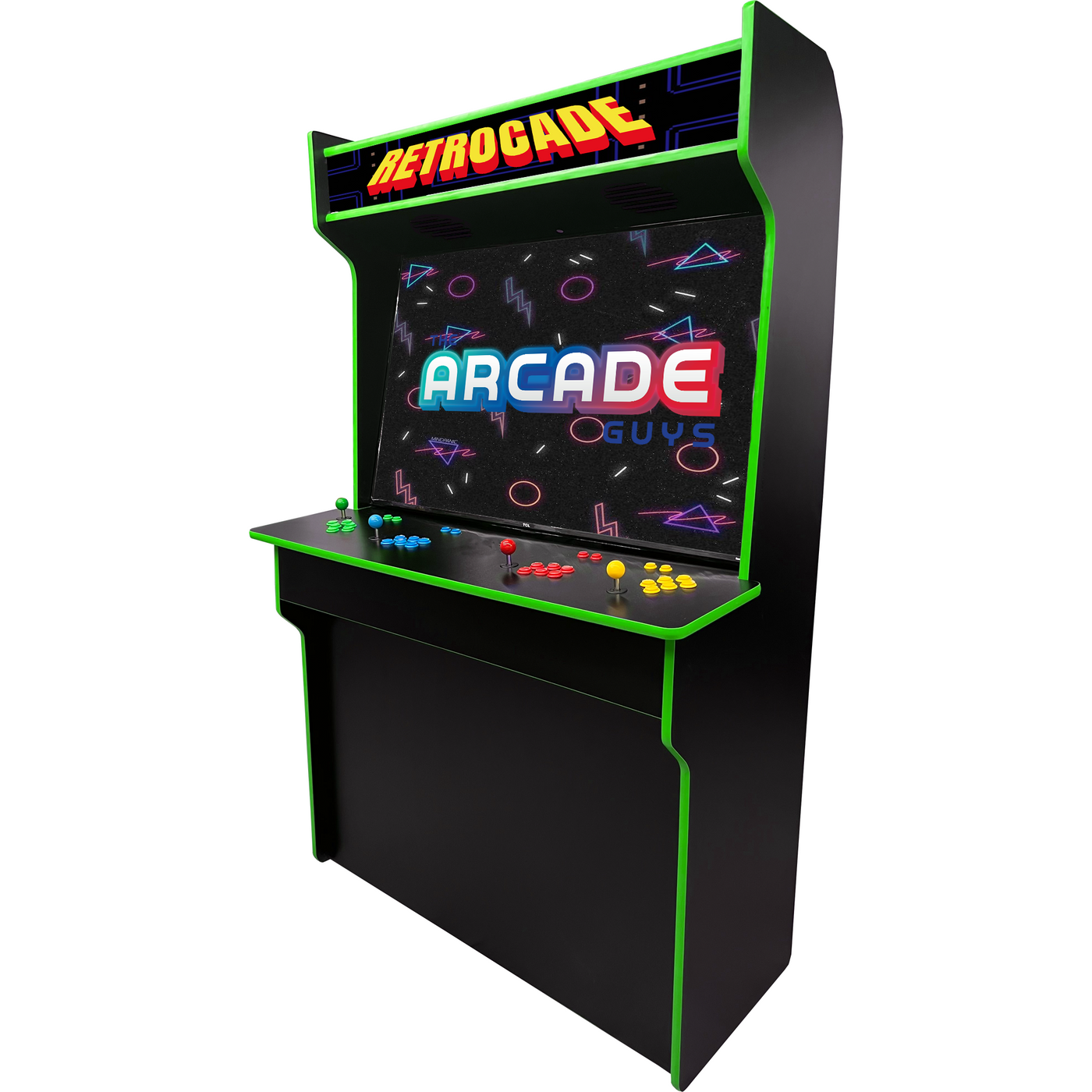 4-player 4K 55" arcade retro font green